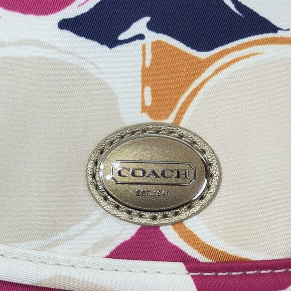 Auth COACH Scribble F77422 White Beige Multi Nylon - Pouch - Picture 4 of 5